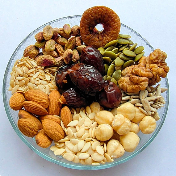 Mixed dry fruits and seeds